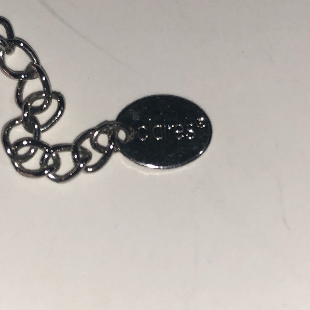 Initial“J”Rhinestone~Claire’s Silvertone Necklace - Picture 4 of 8